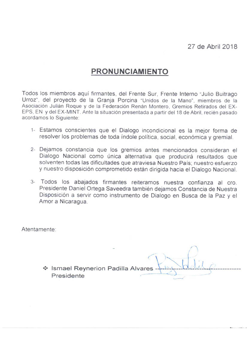 pronunciamiento
