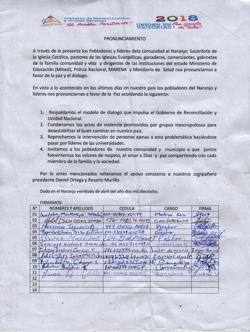 pronunciamiento