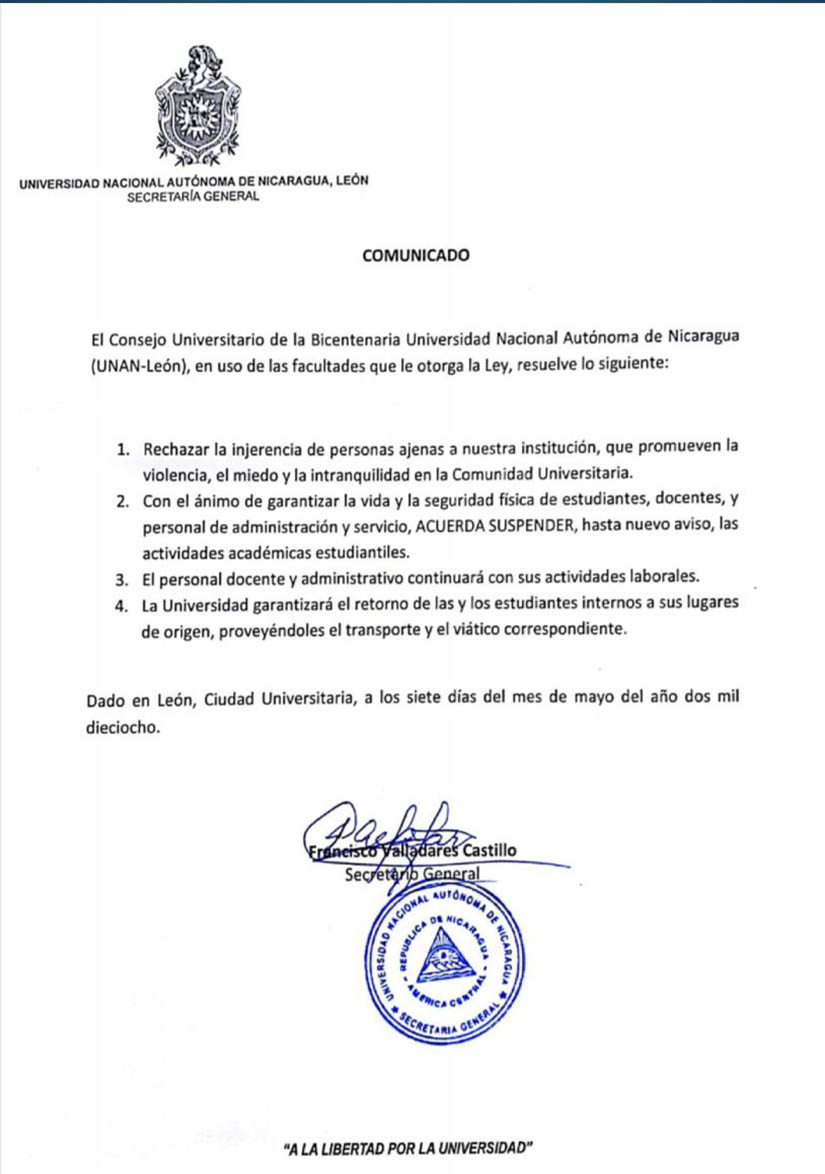 COMUNICADO