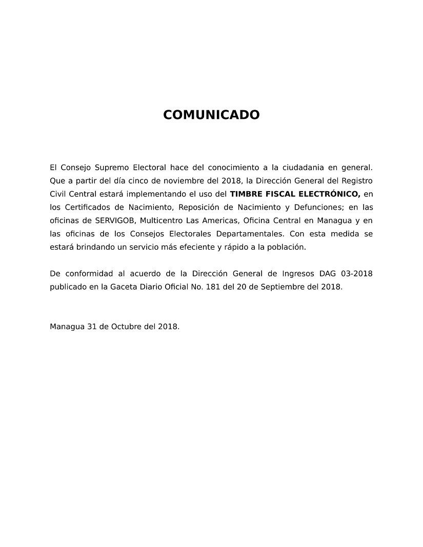 COMUNICADO