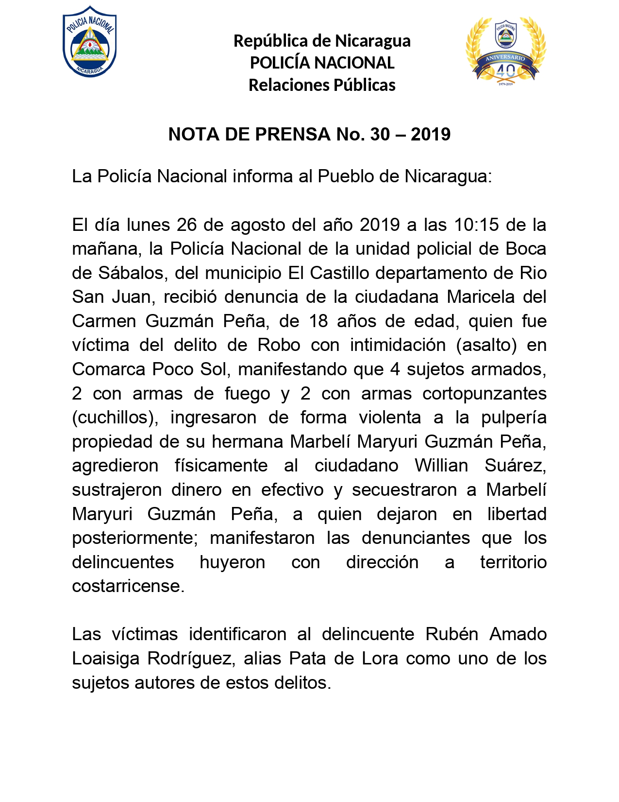 comunicado