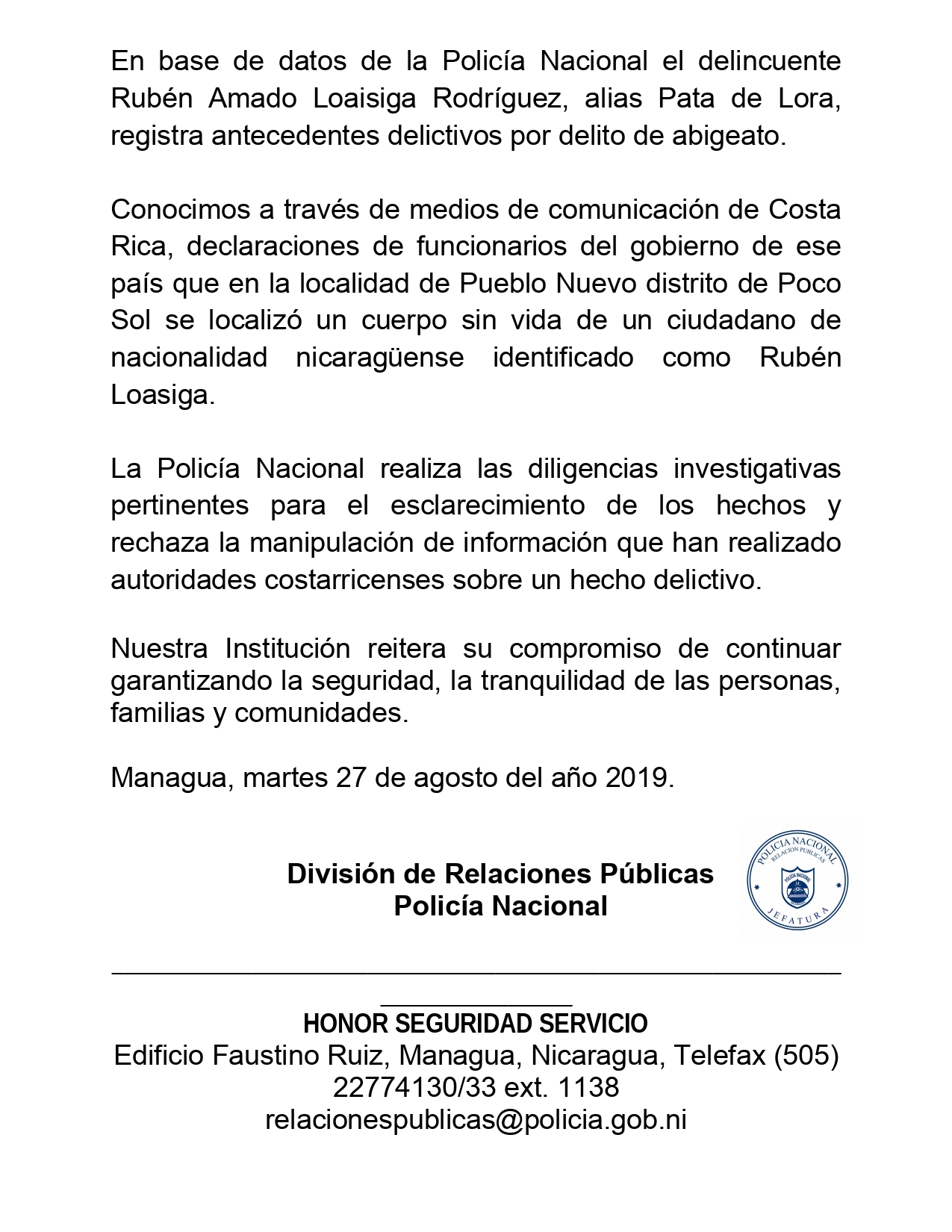 comunicado