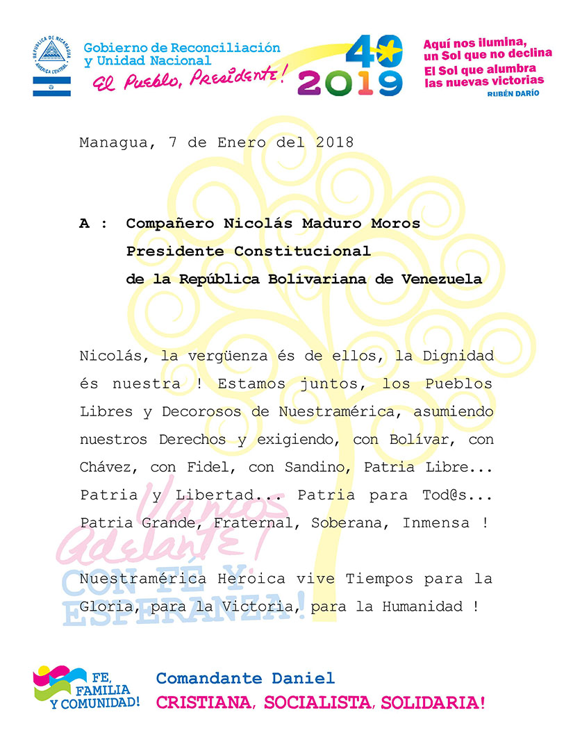 mensaje Daniel y Rosario a Nicol&aacute;s