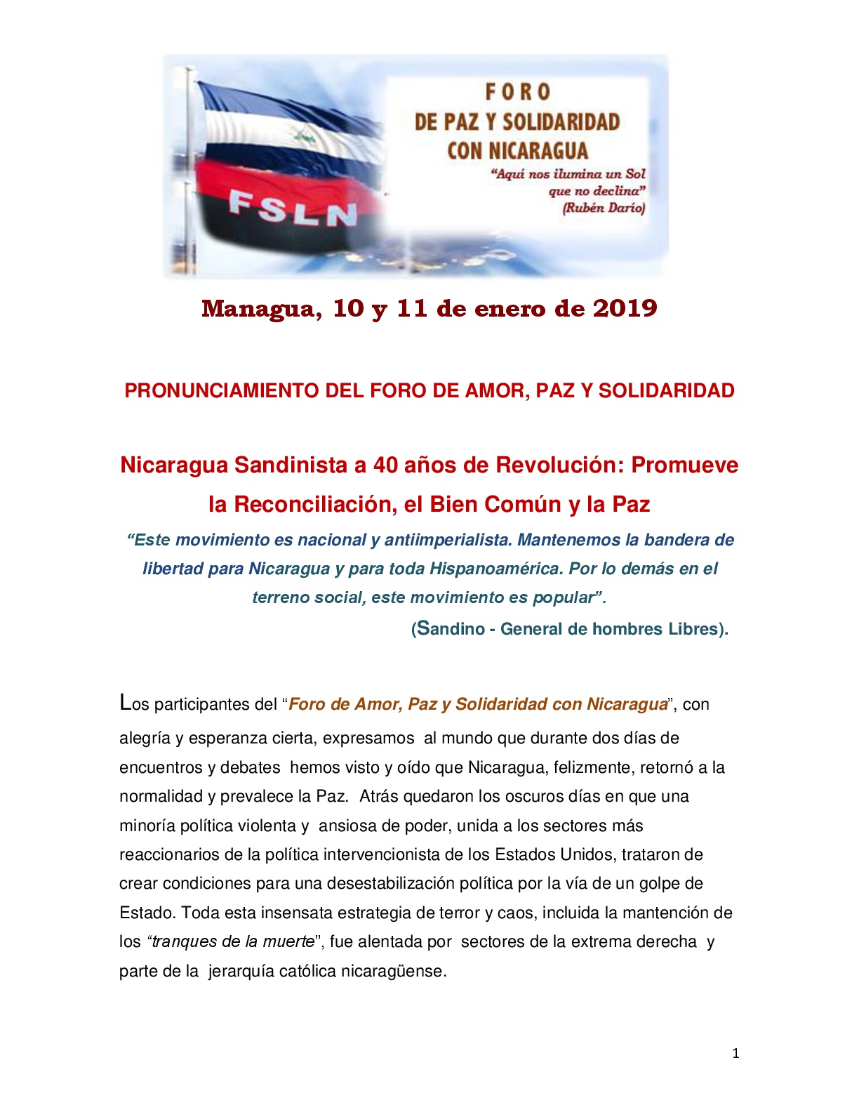 PRONUNCIAMIENTO