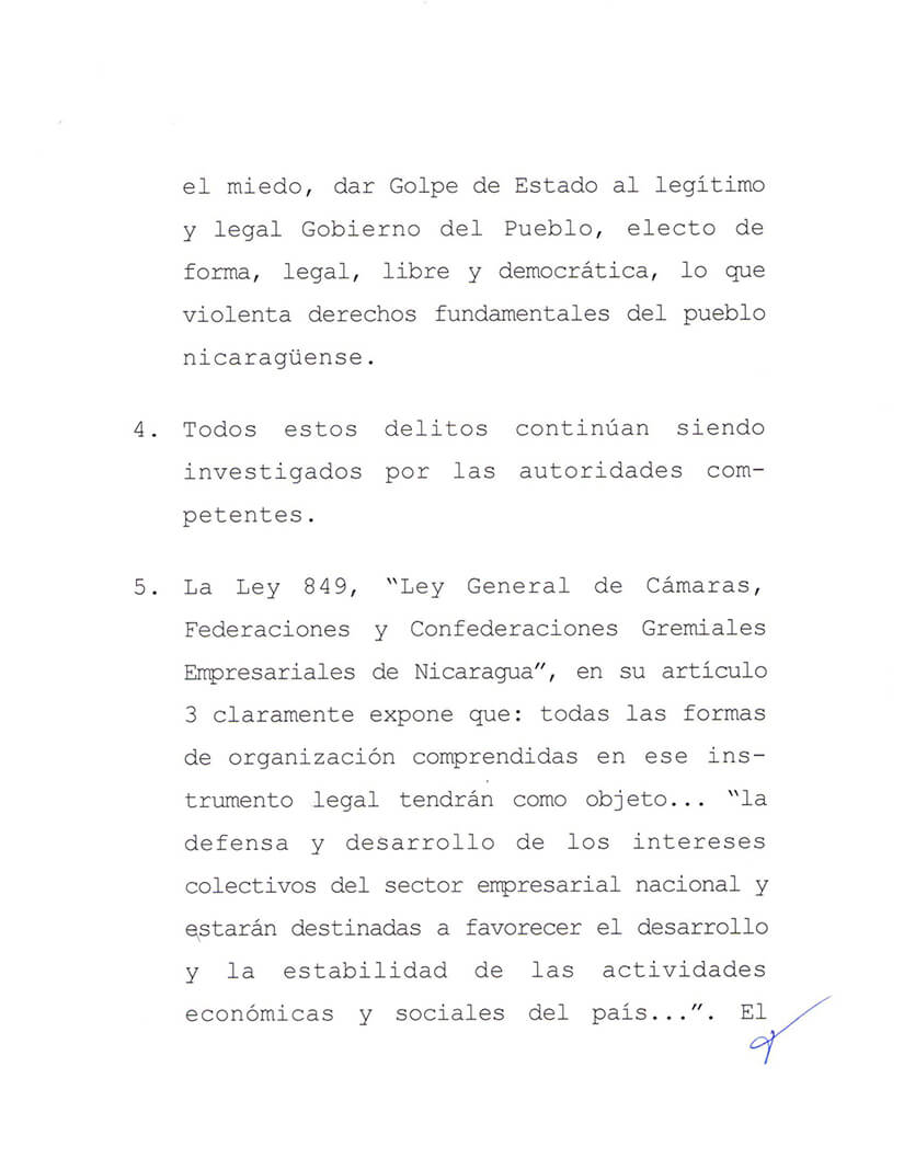 Polic&iacute;a Nacional no autoriza manifestaci&oacute;n p&uacute;blica del Cosep