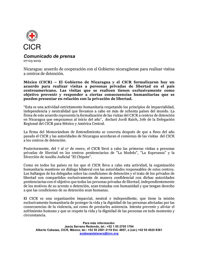 comunicado CICR