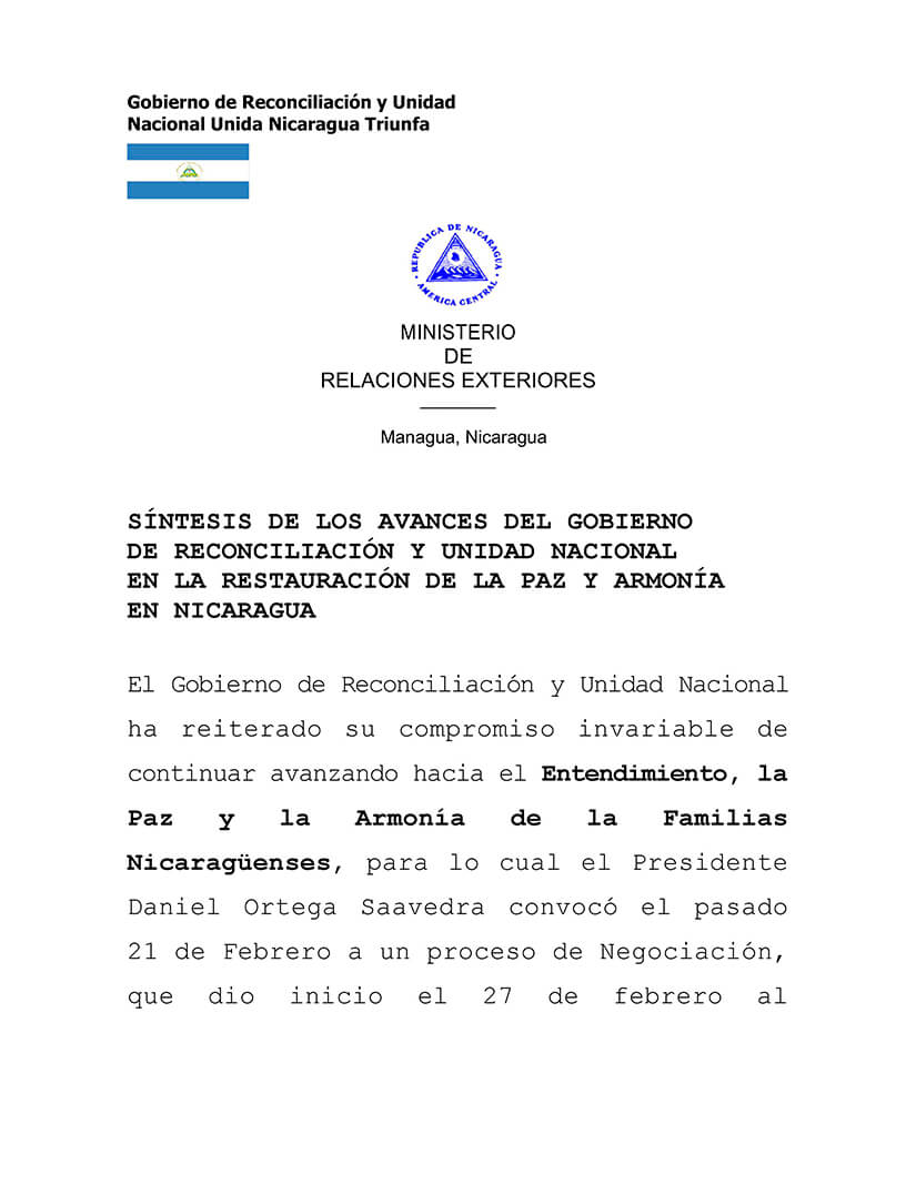 avances-gobierno-nicaragua-restauracion-paz