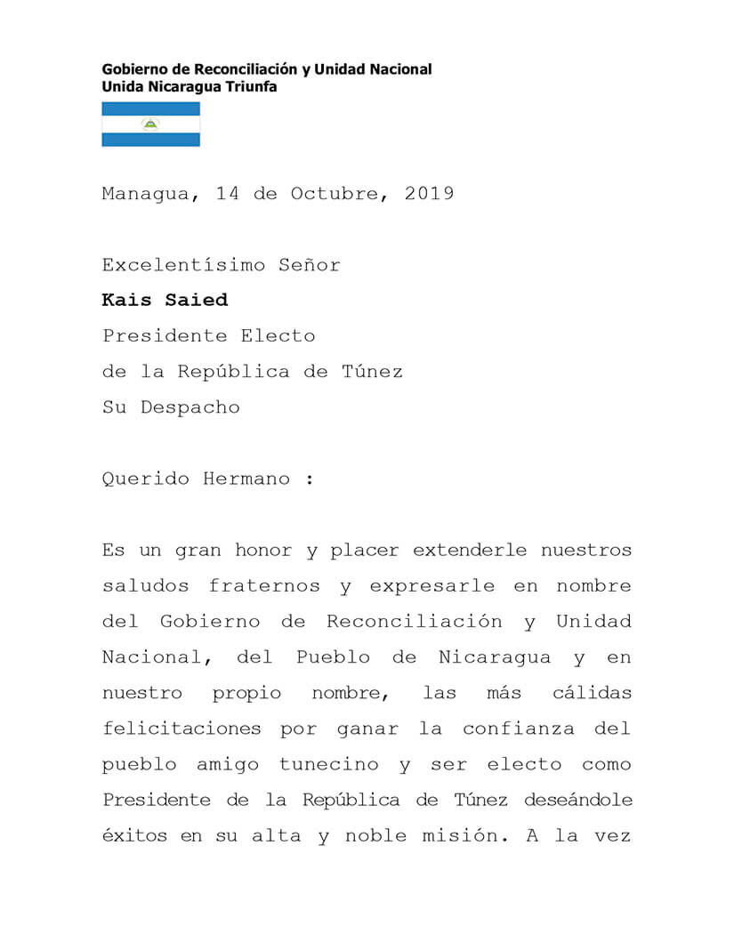 mensaje-nicaragua-presidente-electo-tunez