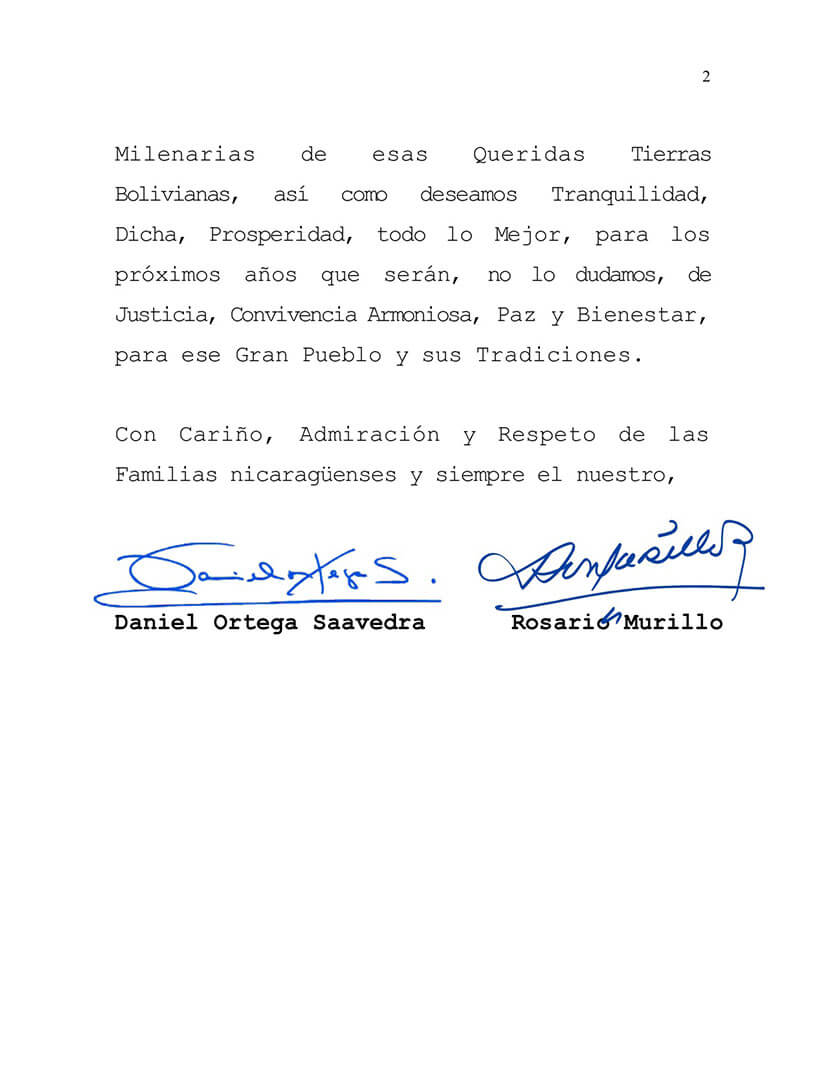 mensaje-felicitacion-nicaragua-bolivia-evo-morales