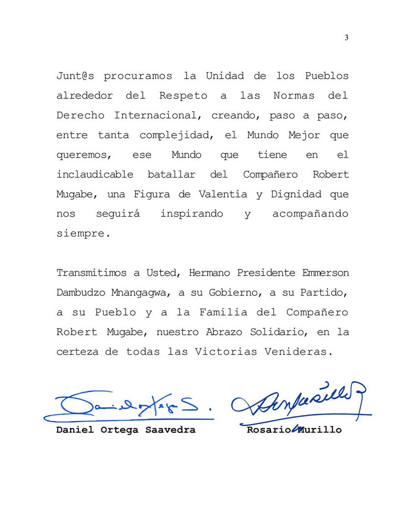 mensaje-zimbabue-nicaragua-mugabe