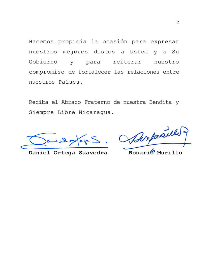 Gobierno de Nicaragua Saluda la victoria del partido alianza por la república de senegal