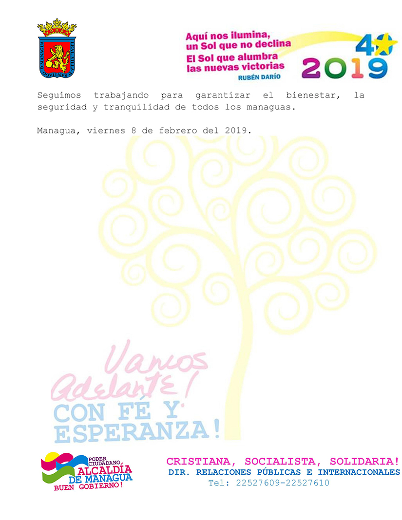 comunicado alcaldia de managua