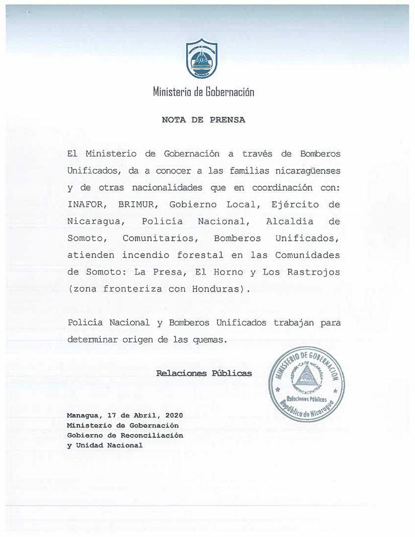 bomberos-de-nicaragua-atienden-incendio-forestal-somoto