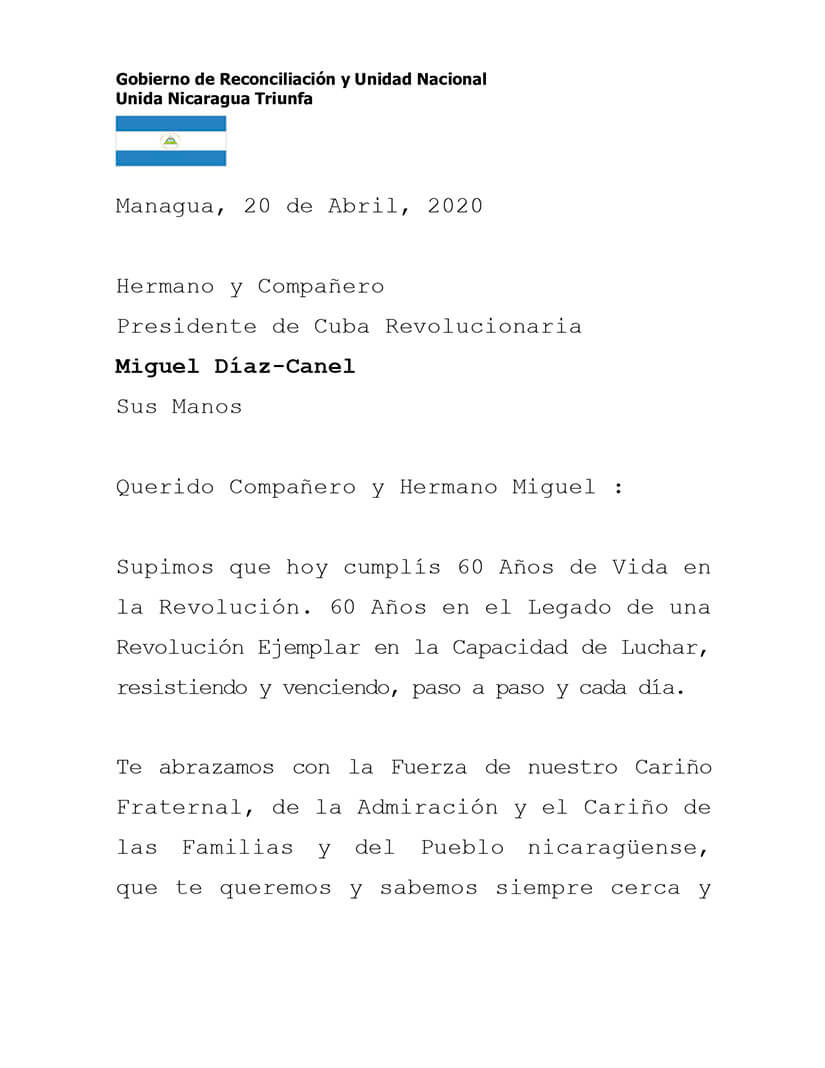 presidente-daniel-ortega-y-vicepresidenta-rosario-murillo-saluda-diaz-canel-por-su-cumpleano