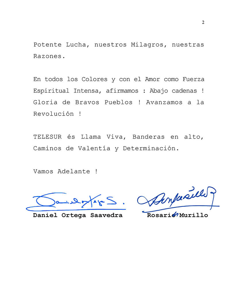 mensaje-nicaragua-telesur-patricia-villegas