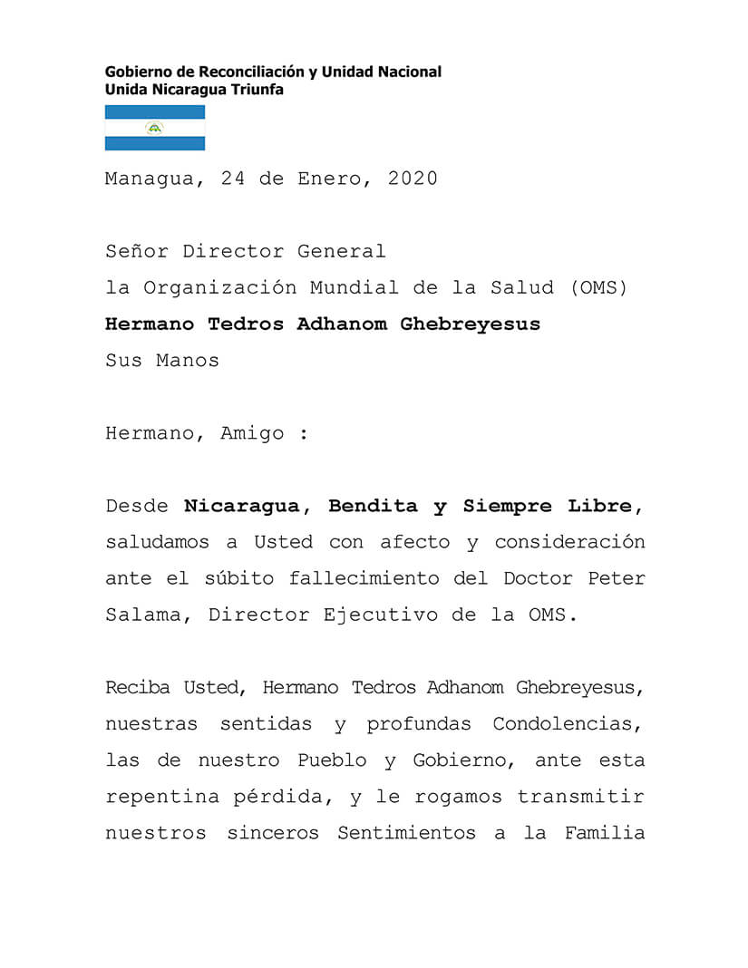 mensaje-nicaragua-condolencias-oms-tedros-adhanom