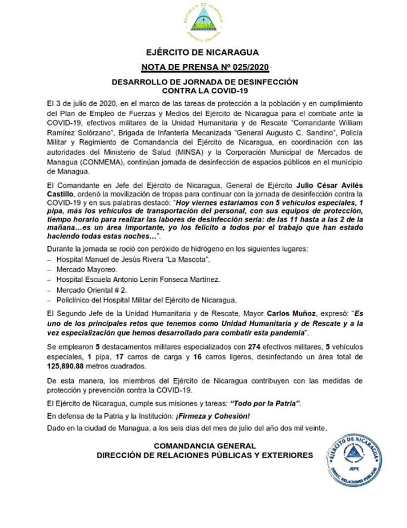 ejercito-nicaragua-jornada-desinfeccion-contra-covid-19