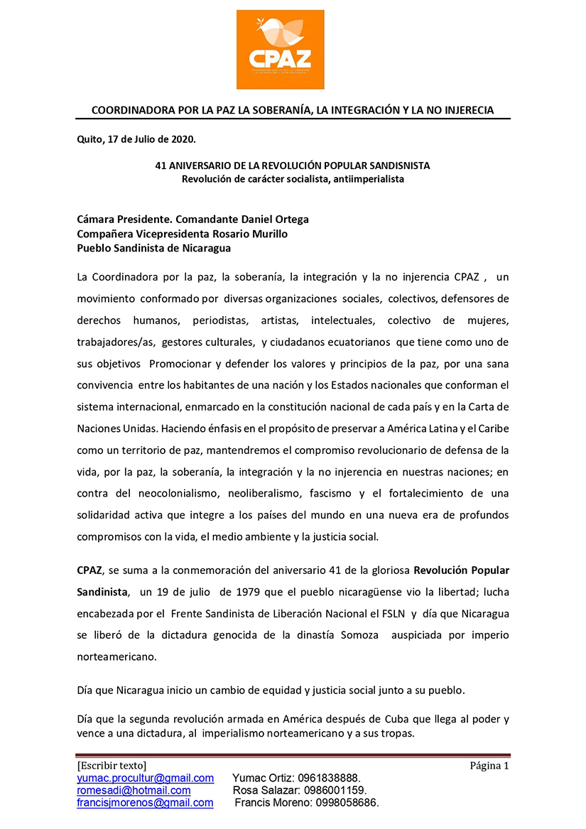 mensaje-cpaz-nicaragua
