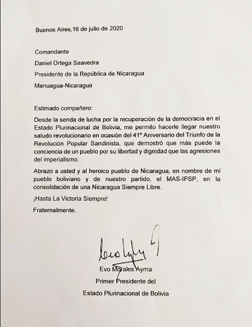 felicitacion-evo-morales-a-nicaragua
