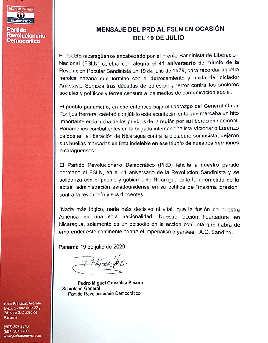 mensaje-prd-al-fsln
