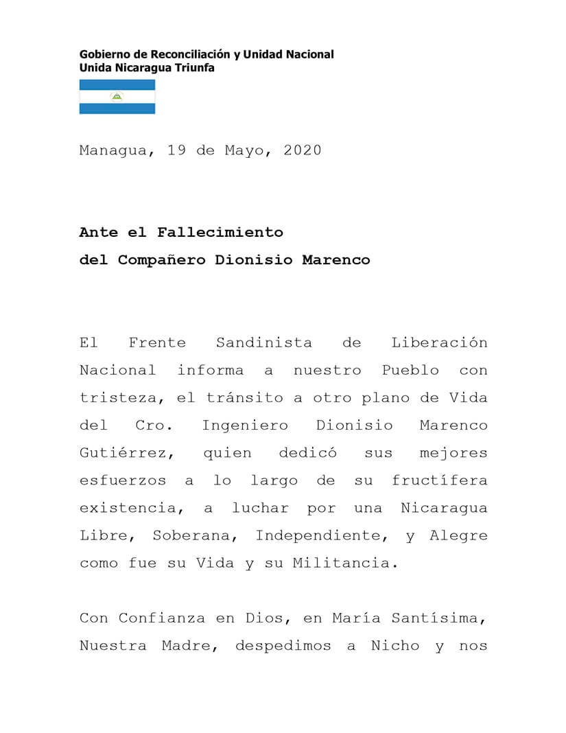 dionisio-marenco-fallecimiento-nicaragua