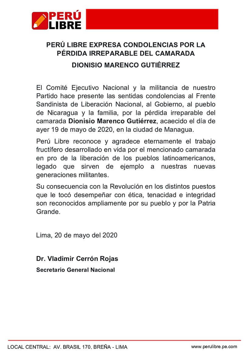 peru-libre-envia-condolencias-por-fallecimeinto-nicho-marenco