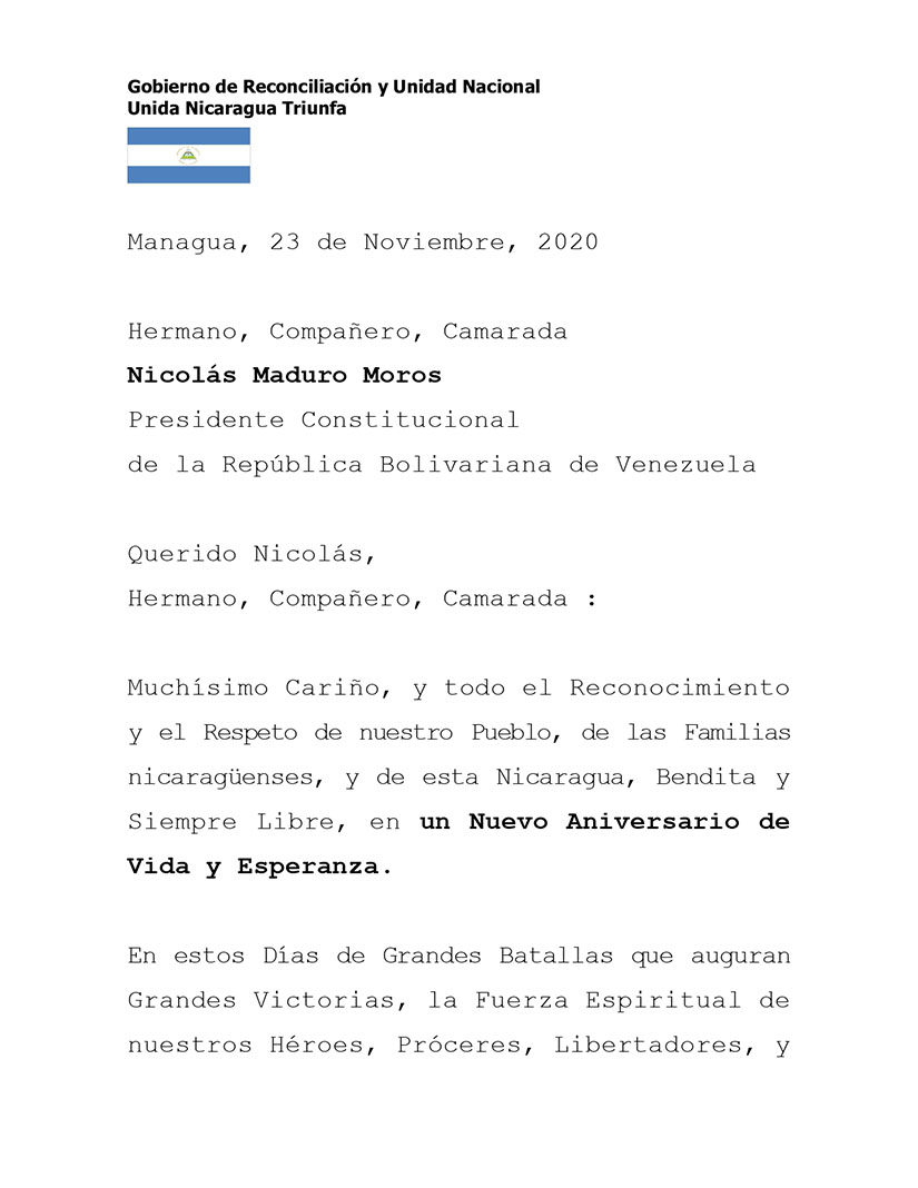 mensaje-de-nicaragua-a-nicolas-maduro