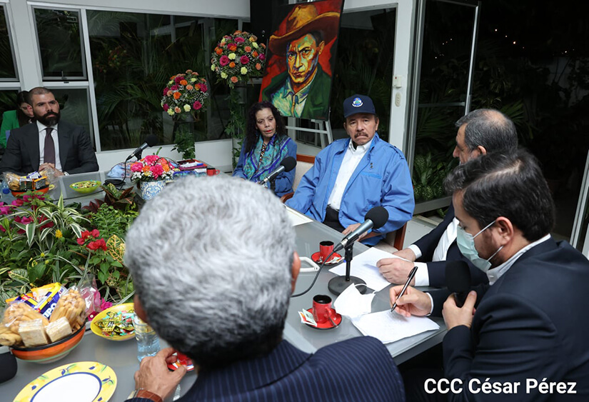 encuentro-daniel-ortega-delegacion-iran-enero-2022