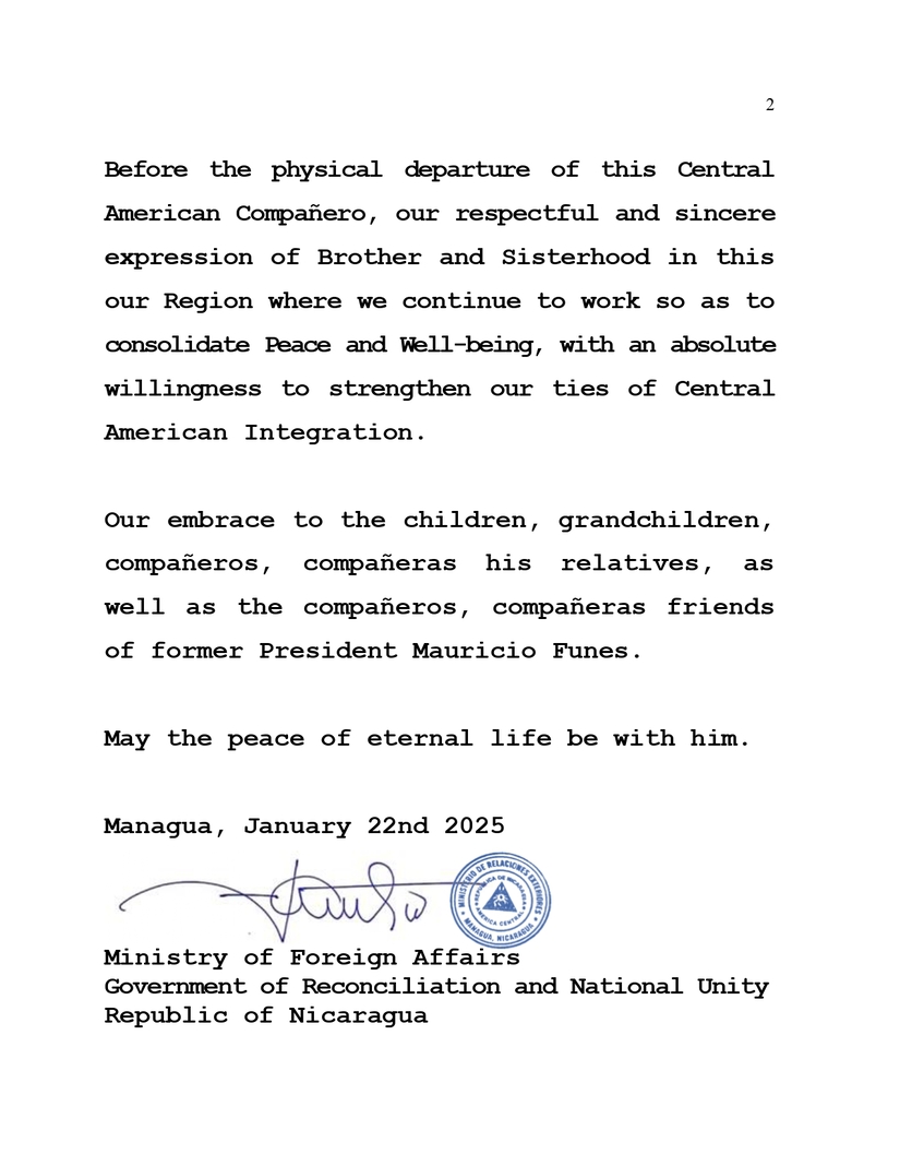 ENG_MINREX---CONDOLENCIAS-ANTE-EL-FALLECIMIENTO-DEL-HNO-MAURICIO-FUNES---22-ENE-2025_page-0002